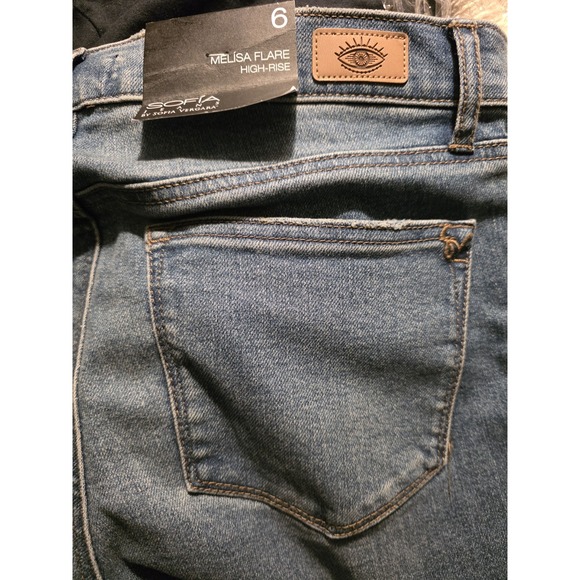 Sofia Jeans Womens Melissa Flare High Rise Blue Denim Bell Bottom Pants Size 6 - Picture 3 of 12